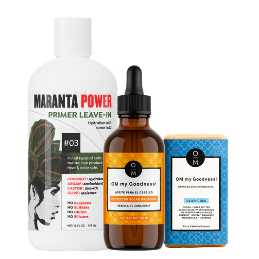 Primer Leave IN de MP + Solar 4oz + Barra de Shampoo OMG gratis